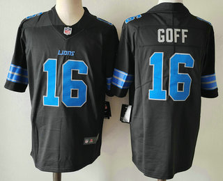 Men's Detroit Lions #16 Jared Goff Limited Black 2024 Vapor Stitched Jersey