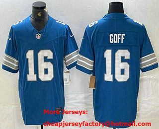 Men's Detroit Lions #16 Jared Goff Limited Blue 2024 FUSE Vapor Jersey
