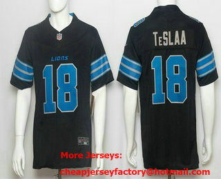 Men's Detroit Lions #18 Isaac TeSlaa Limited Black FUSE Vapor Jersey