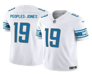 Men's Detroit Lions #19 Donovan Peoples Jones White 2023 FUSE Vapor Limited Stitched Jersey