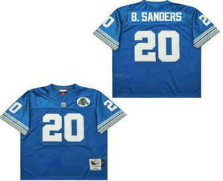 Men's Detroit Lions #20 Barry Sanders Blue 1993 Throwback Jersey