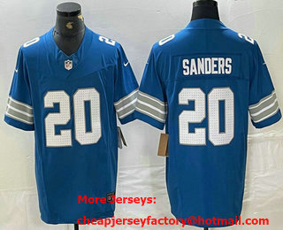 Men's Detroit Lions #20 Barry Sanders Limited Blue 2024 FUSE Vapor Jersey