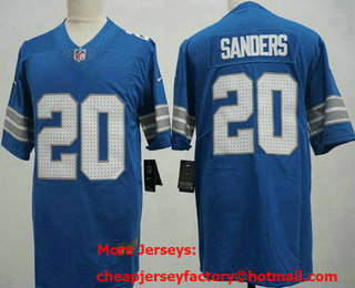 Men's Detroit Lions #20 Barry Sanders Limited Blue 2024 Vapor Jersey