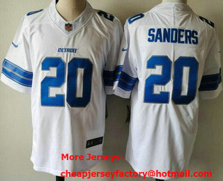 Men's Detroit Lions #20 Barry Sanders Limited White 2024 Vapor Jersey