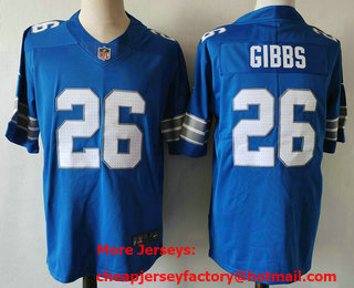 Men's Detroit Lions #26 Jahmyr Gibbs Limited Blue 2024 Vapor Stitched Jersey