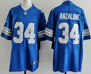 Men's Detroit Lions #34 Alex Anzalone Limited Blue Vapor Jersey