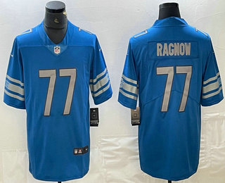 Men's Detroit Lions #77 Frank Ragnow Blue Vapor Limited Stitched Jersey