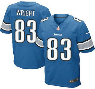 Men's Detroit Lions #83 Tim Wright Light Blue Team Color NFL Nike Elite Jersey