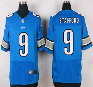 Men's Detroit Lions #9 Matthew Stafford Light Blue Team Color NFL Nike Elite Jersey