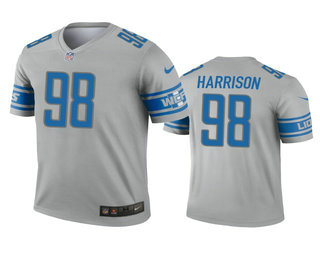Men's Detroit Lions #98 Damon Harrison Gray Inverted Legend Jersey