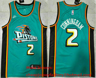 Men's Detroit Pistons #2 Cade Cunningham Green 2022 Nike Swingman Stitched Jersey