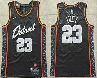 Men's Detroit Pistons #23 Jaden Ivey Black 2023 City Icon Swingman Jersey