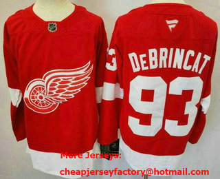 Men's Detroit Red Wings #93 Alex DeBrincat Red 2024 Stitched Jersey