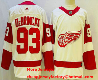 Men's Detroit Red Wings #93 Alex DeBrincat White Adidas NHL Jersey