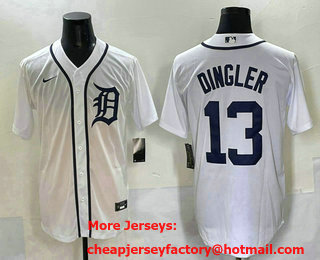 Men's Detroit Tigers #13 Dillon Dingler Cool Base Stitched Jersey