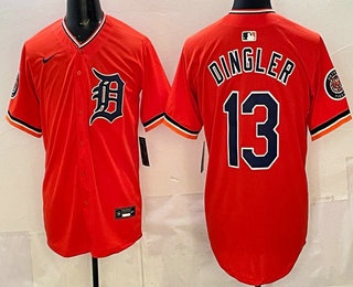 Men's Detroit Tigers #13 Dillon Dingler Orange Limited Jersey