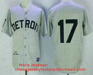 Men's Detroit Tigers #17 Denny McLain Grey 1968 Throwback Jersey