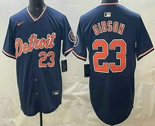 Men's Detroit Tigers #23 Kirk Gibson Navy Limited Jersey