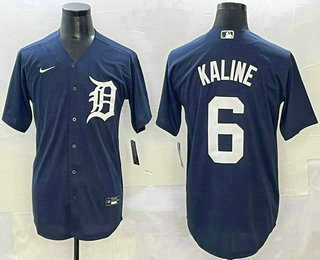 Men's Detroit Tigers #6 Al Kaline Navy Cool Base Stitched Jersey