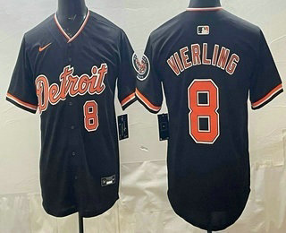 Men's Detroit Tigers #8 Matt Vierling Black Stadium Jersey