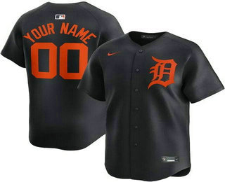 Men's Detroit Tigers Customized Navy Alternate Limited Jersey