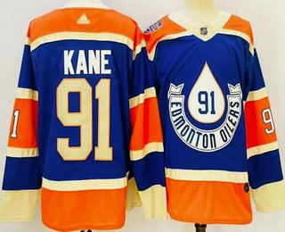 Men's Edmonton Oilers #91 Evander Kane Blue 2023 Heritage Classic Authentic Jersey
