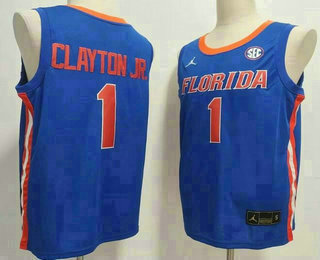 Men's Florida Gators #1 Walter Clayton Jr Blue College Basketball Jersey