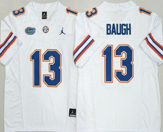 Men's Florida Gators #13 Jadan Baugh Limited White FUSE College Football Jersey