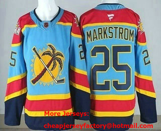 Men's Florida Panthers #72 Jacob Markstrom Blue Authentic Jersey