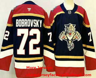Men's Florida Panthers #72 Sergei Bobrovsky Navy Authentic Jersey
