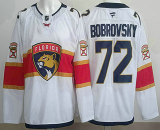 Men's Florida Panthers #72 Sergei Bobrovsky White Authentic Jersey