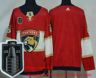 Men's Florida Panthers Blank Red 2023 Stanley Cup Final Authentic Jersey