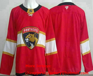 Men's Florida Panthers Blank Red Authentic Jersey