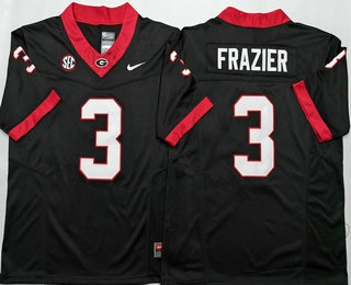Men's Georgia Bulldogs #3 Nate Frazier Limited Black College Football Jersey