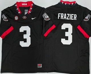 Men's Georgia Bulldogs #3 Nate Frazier Limited Black FUSE Alternate College Football Jersey