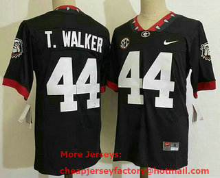 Men's Georgia Bulldogs #44 Travon Walker Black 100th 2020 Vapor Untouchable Limited Stitched Nike Jersey