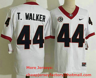 Men's Georgia Bulldogs #44 Travon Walker White 2021 Vapor Untouchable Limited Stitched Nike Jersey