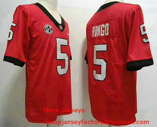 Men's Georgia Bulldogs #5 Kelee Ringo Red 2021 Vapor Untouchable Limited Stitched Nike Jersey