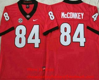 Men's Georgia Bulldogs #84 Ladd McConkey Red Alternate College Football Jersey