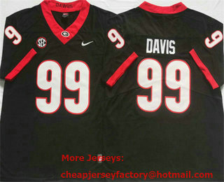 Men's Georgia Bulldogs #99 Jordan Davis Black 2021 Vapor Untouchable Limited Stitched Nike Jersey