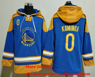 Men's Golden State Warriors #0 Jonathan Kuminga Blue Ageless Must Have Lace Up Pullover Hoodie