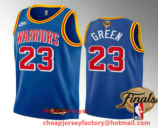 Men's Golden State Warriors #23 Draymond Green 2022 Royal NBA Finals Stitched Jersey