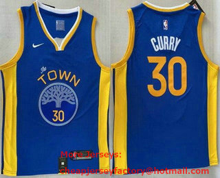 Men's Golden State Warriors #30 Stephen Curry Blue 2022 Icon Swingman Jersey