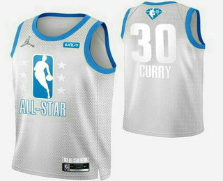 Men's Golden State Warriors #30 Stephen Curry Gray Diamond 75th 2022 All Star Heat Press Jersey