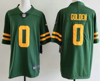 Men's Green Bay Packers #0 Matthew Golden Limited Green Alternate Vapor Jersey