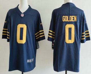 Men's Green Bay Packers #0 Matthew Golden Limited Navy Vapor Jersey