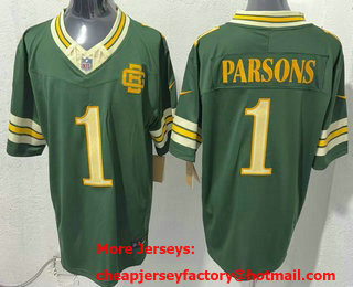 Men's Green Bay Packers #1 Micah Parsons Green 2026 FUSE Rivalries Collection Limited Jersey