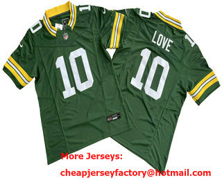 Men's Green Bay Packers #10 Jordan Love Green 2023 FUSE Limited Stitched Jersey