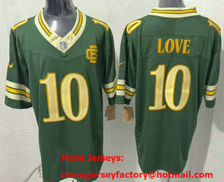 Men's Green Bay Packers #10 Jordan Love Green 2026 FUSE Rivalries Collection Limited Stitched Jersey