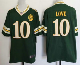 Men's Green Bay Packers #10 Jordan Love Green 2026 Vapor Rivalries Collection Limited Stitched Jersey